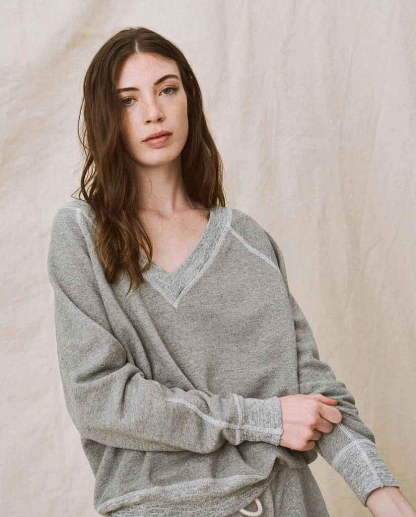 The V-Neck Sweatshirt DoubleStitching