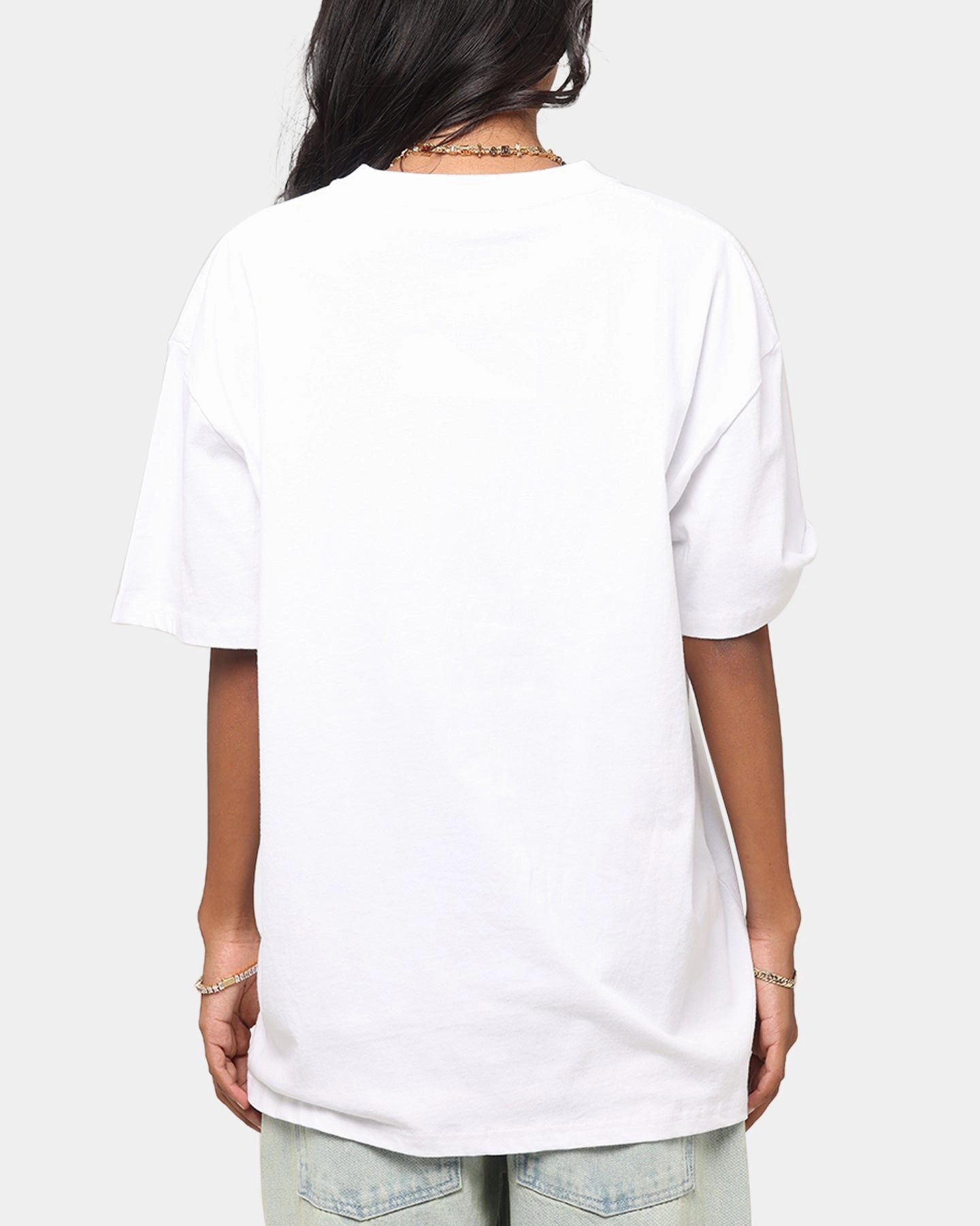 Carre Link T-Shirt White DoubleLayeredCollar Flexible Knit Fabric