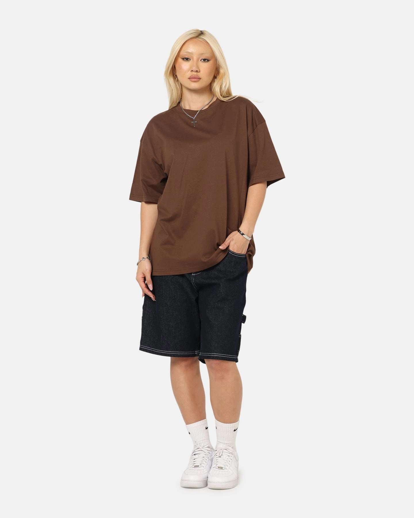Culture Kings Standard Drop Shoulder T-Shirt Chocolate MeshPanel