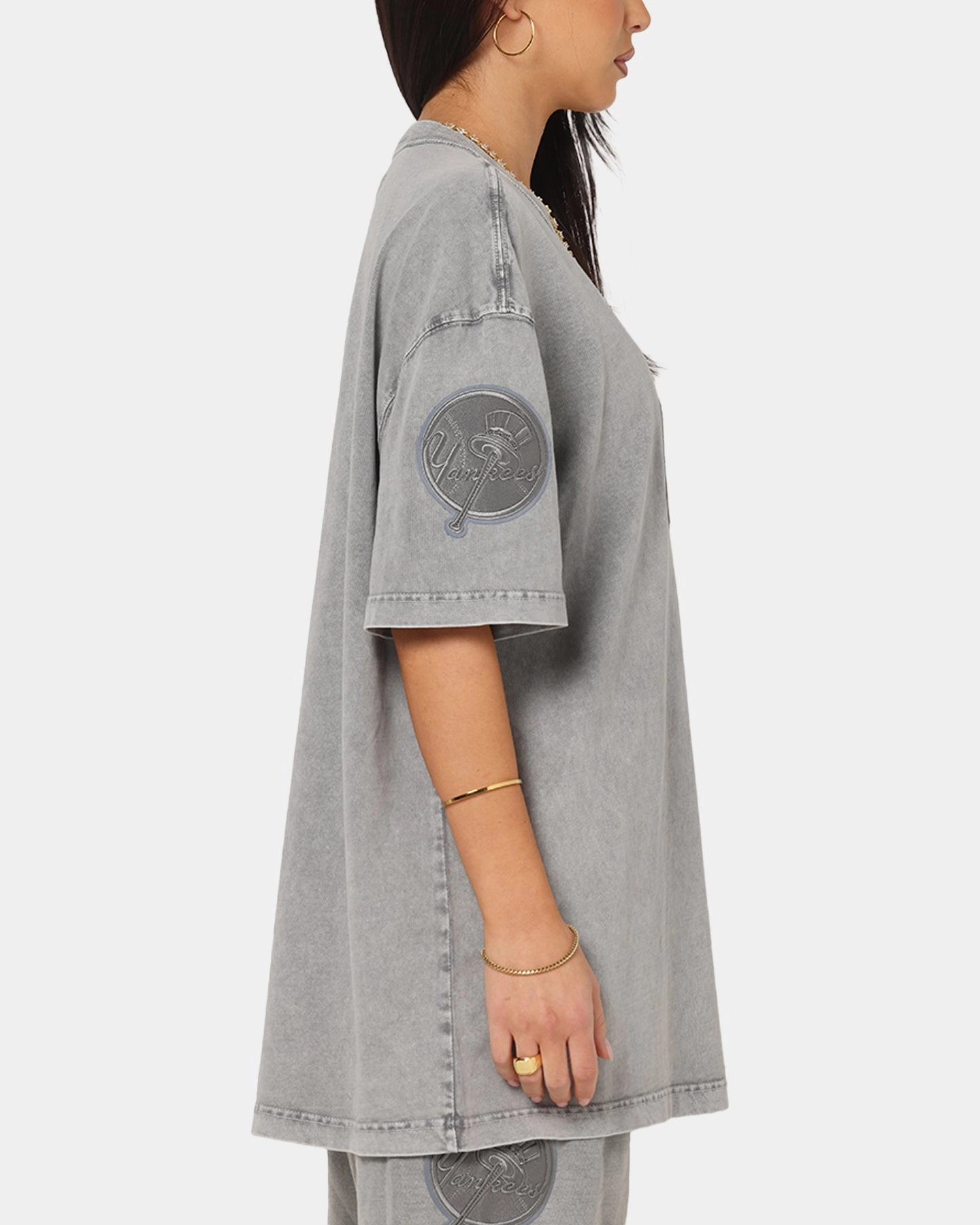 Pro Standard New York Yankees Washed Classic T-Shirt Washed Grey AntiPilling FasteningHood