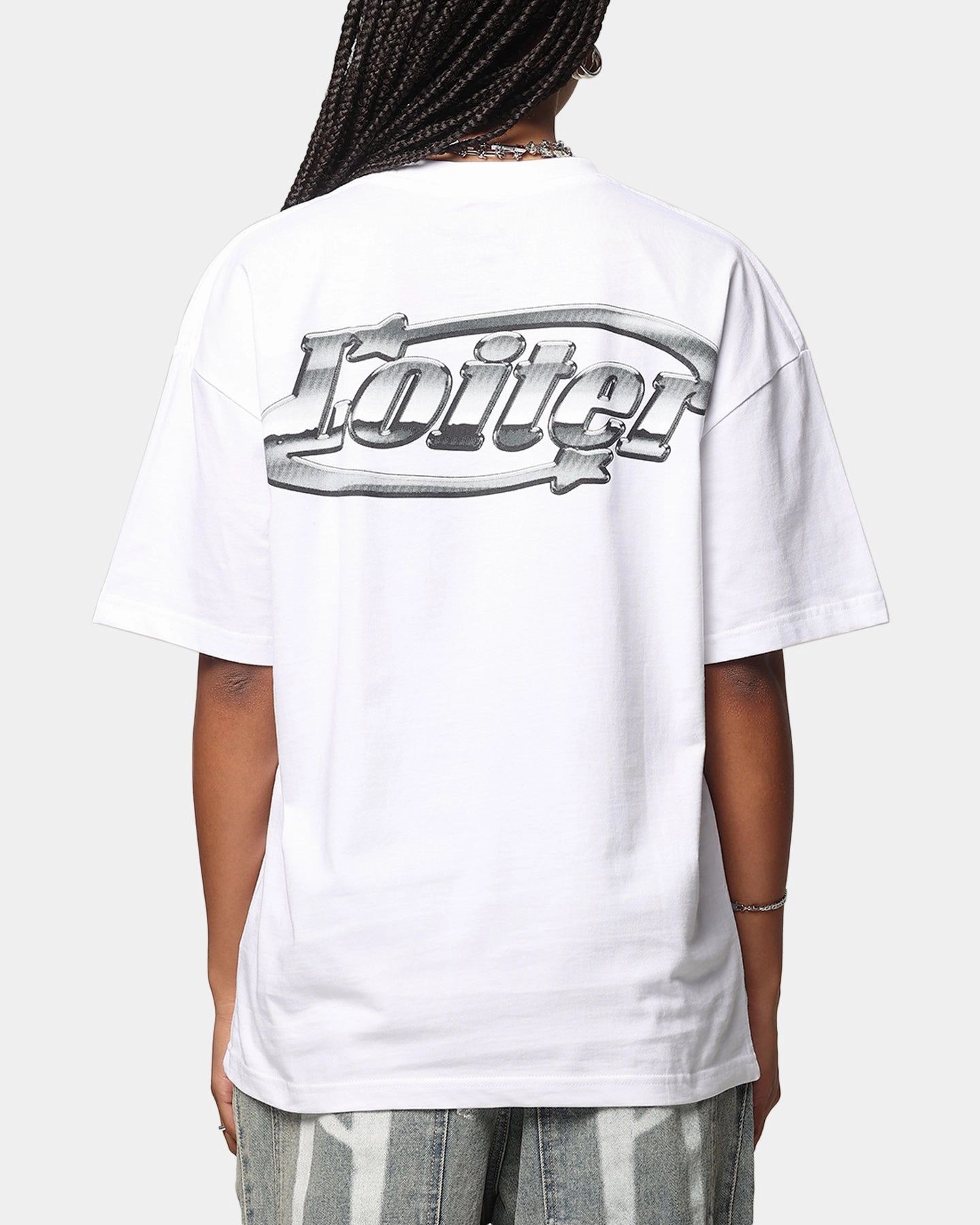 NonIrritatingSeams Loiter Chrome Logo T-Shirt White