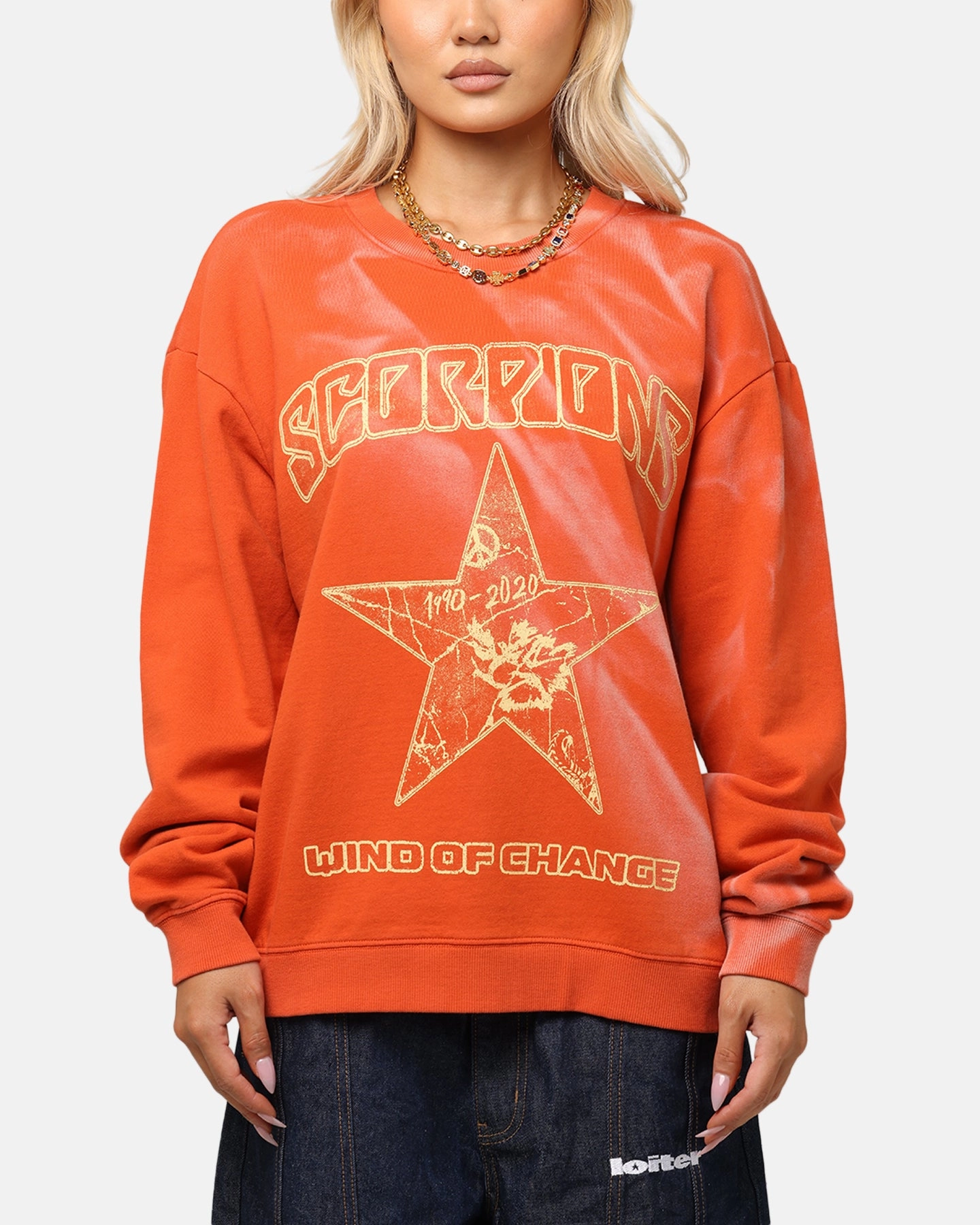 Scorpions Scropion Crewneck Red DoubleNeedle Stitching