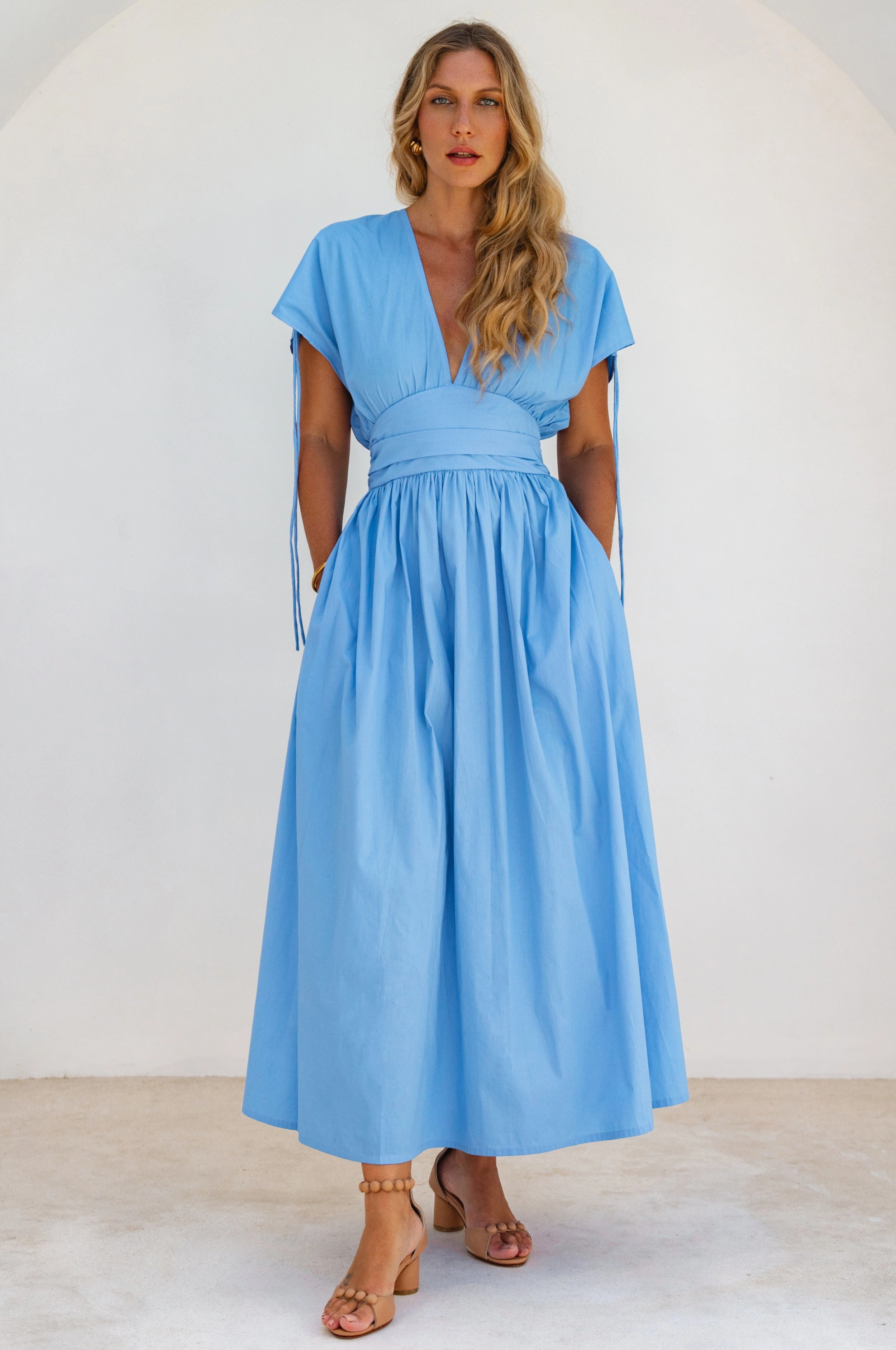 Rafina Goddess Cotton Maxi Dress Soft Shine Date Vibe