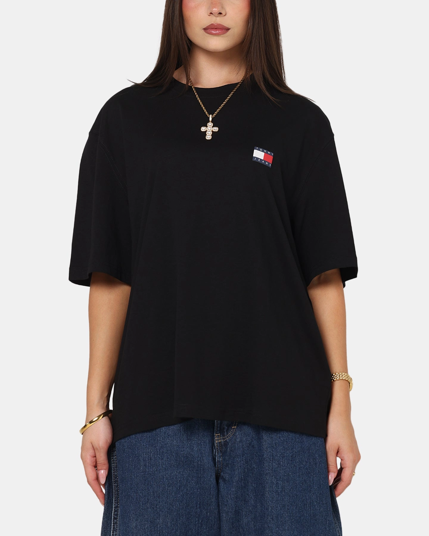 MeshPanel LightReflectiveTrim Tommy Jeans 90's Pop New Classics T-Shirt Black