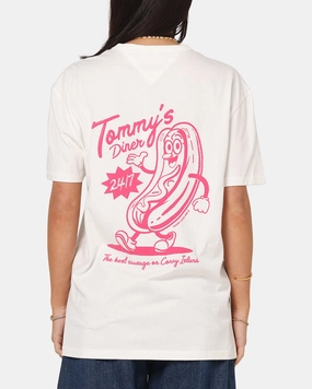 Tommy Jeans Regular Novelty Fair T-Shirt Ecru Cool and Breezy