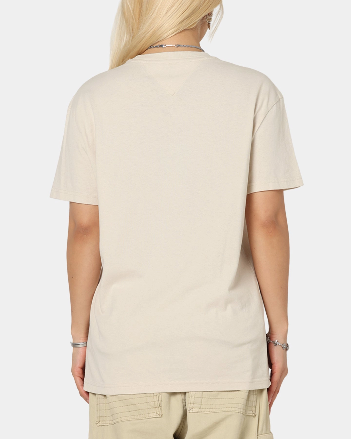 Tommy Jeans Regular Paisley College T-Shirt Newsprint Classic Crew Neck Cozy Fit