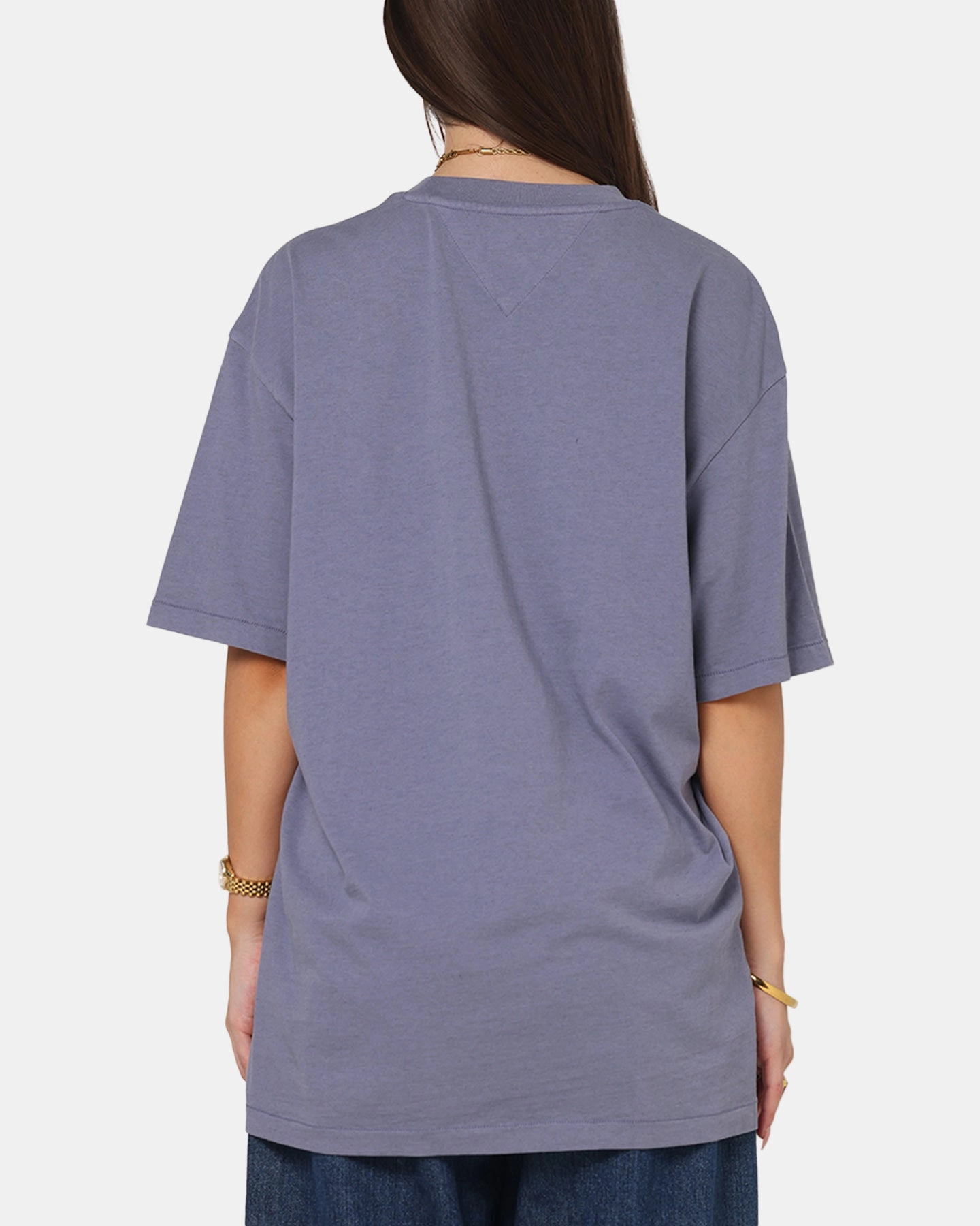 Tommy Jeans Relax Overdyed Varsity T-Shirt Washed Blue Biodegradable Fiber Composition Soft Touch Blend