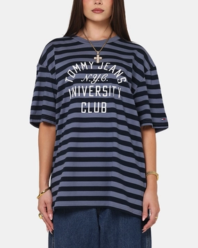 Interlock Knit Tommy Jeans Relax Stripe Graphic T-Shirt Dark Night Navy