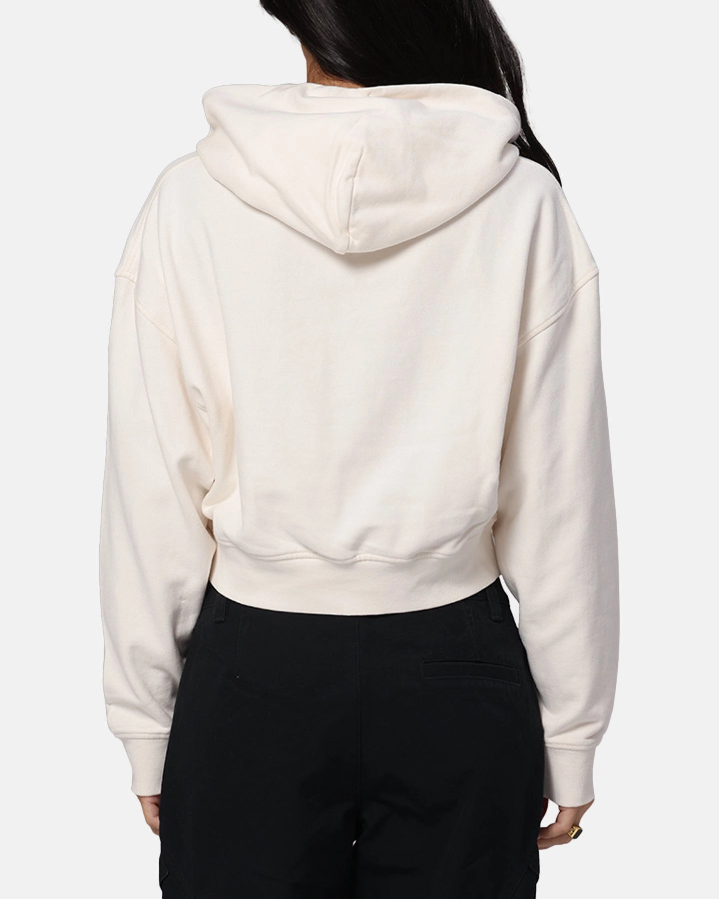 Tommy Jeans Women's Boxy Crop GMD Varsity Hoodie Ancient White Breathable Mesh Insert