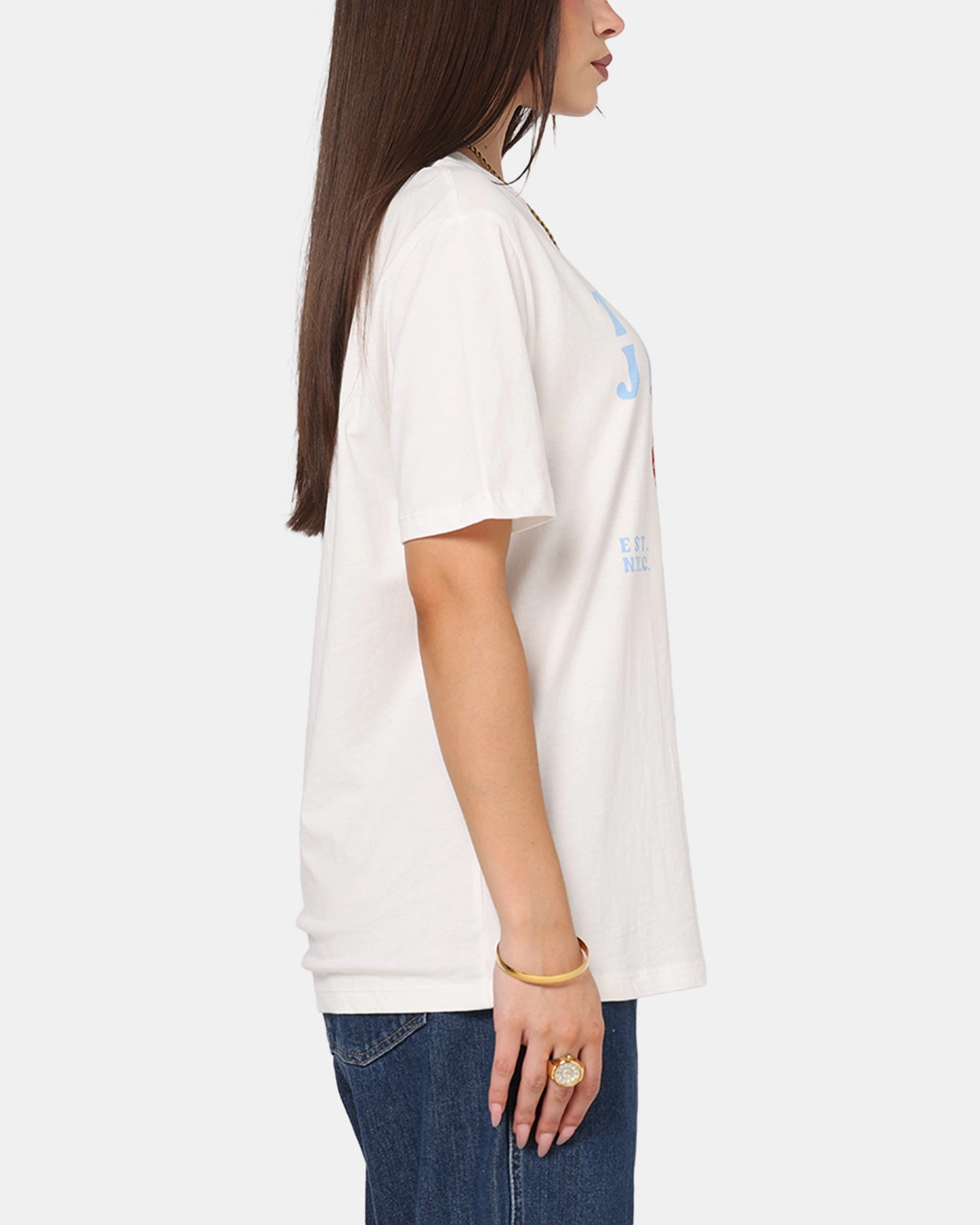 Tommy Jeans Women's TJW Strawberry T-Shirt Ecru AntiPillTreatment Sweat Absorbent Inner Layer