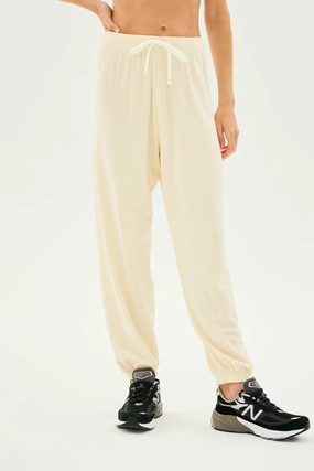 Andie Oversized Fleece Sweatpant in Creme Beach Wear pricing