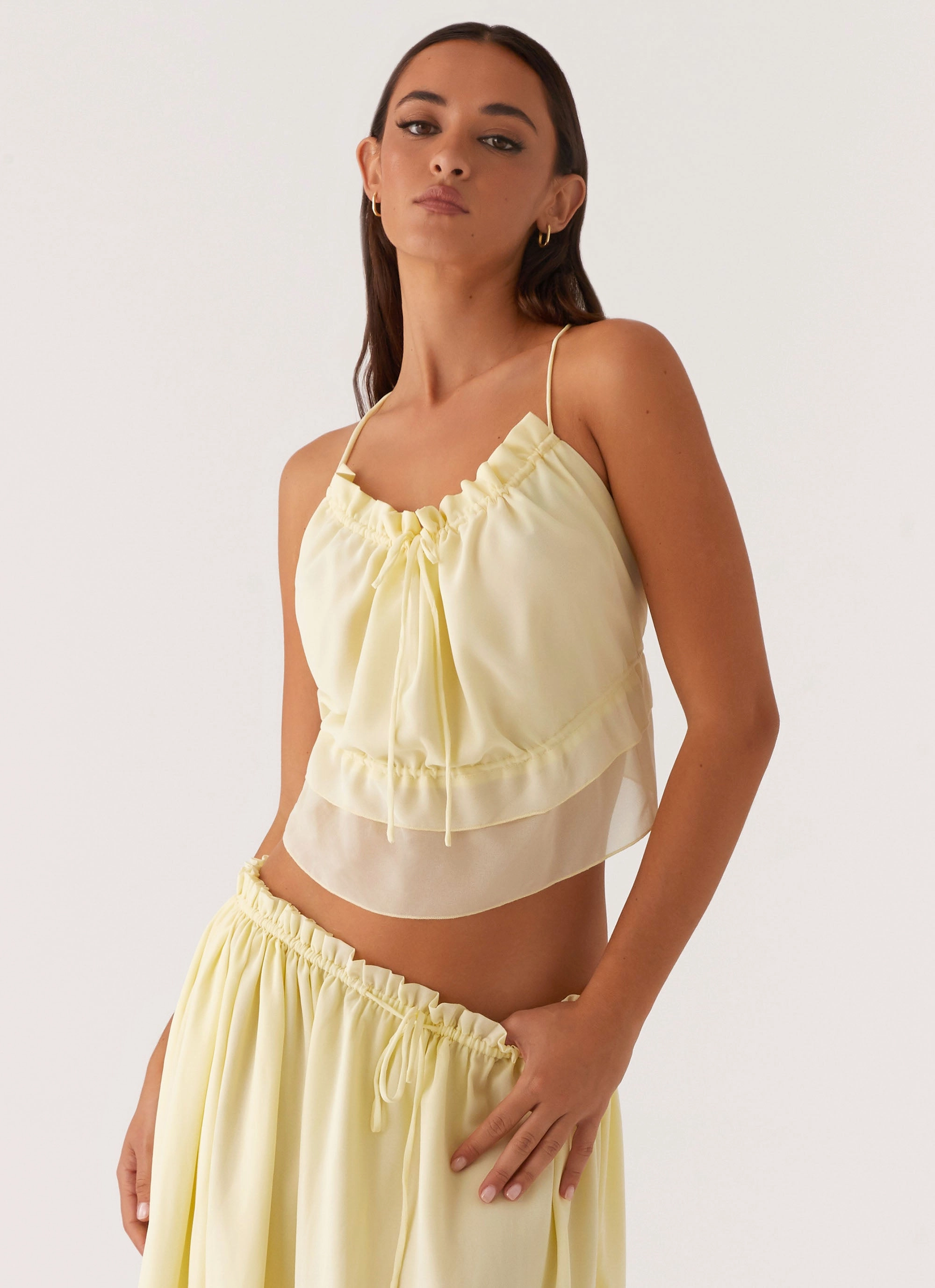 Zaya Backless Top - Yellow StretchFit Design Hypoallergenic Inner Layer