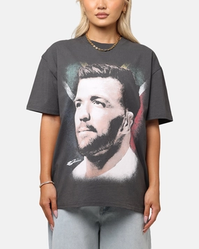 UFC By Culture Kings Dricus du Plessis Big Head Heavy T-Shirt Black Wash Tailored Seams RibbedTrim