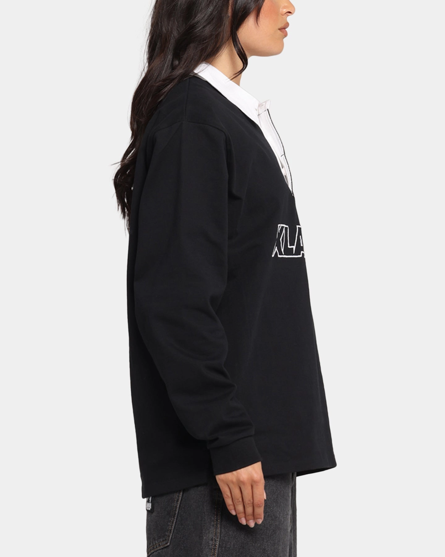 Lightweight Material X-Large XL Wreath Rugby Jersey Black