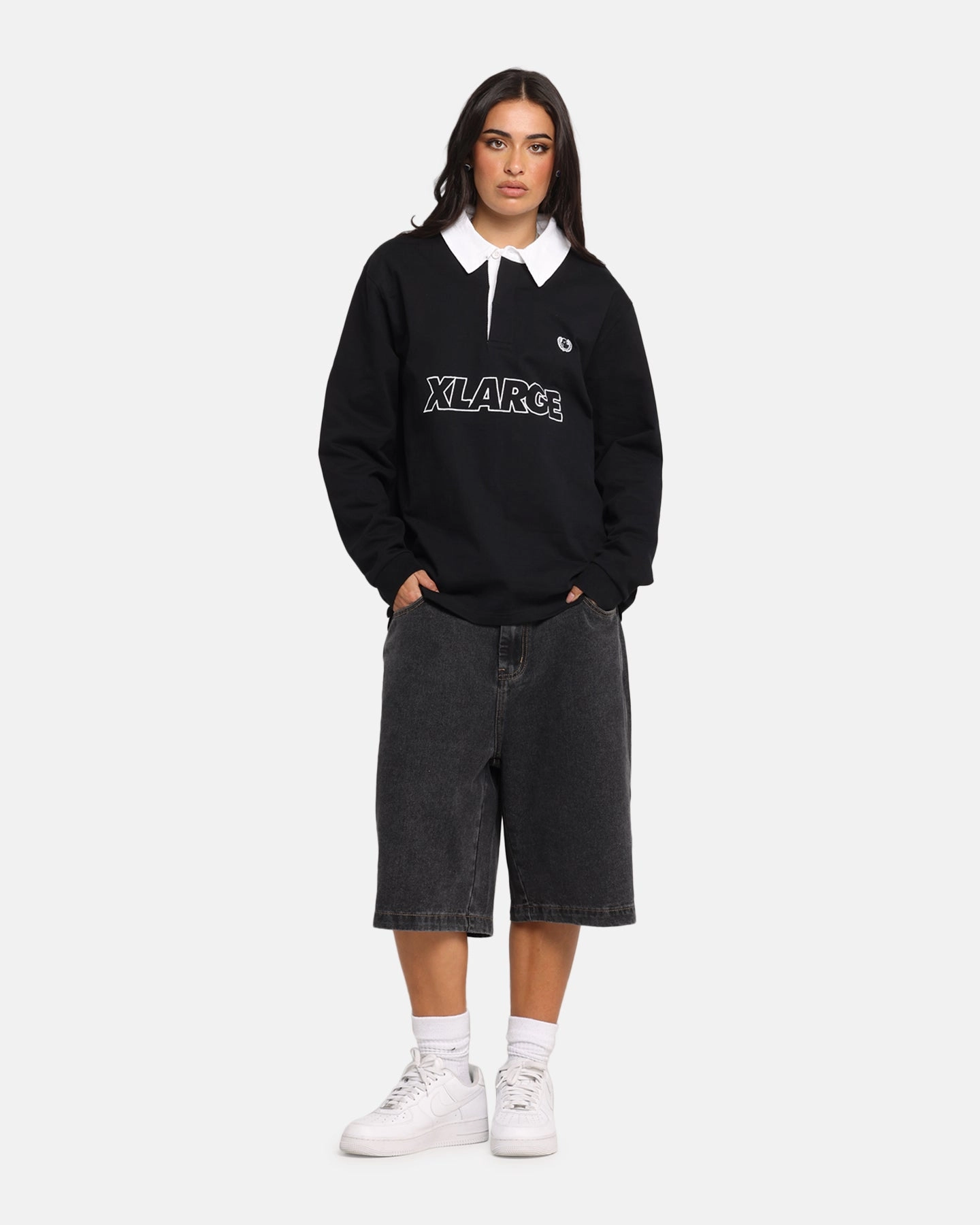 Raglan Sleeve CarbonNeutral Production X-Large XL Wreath Rugby Jersey Black