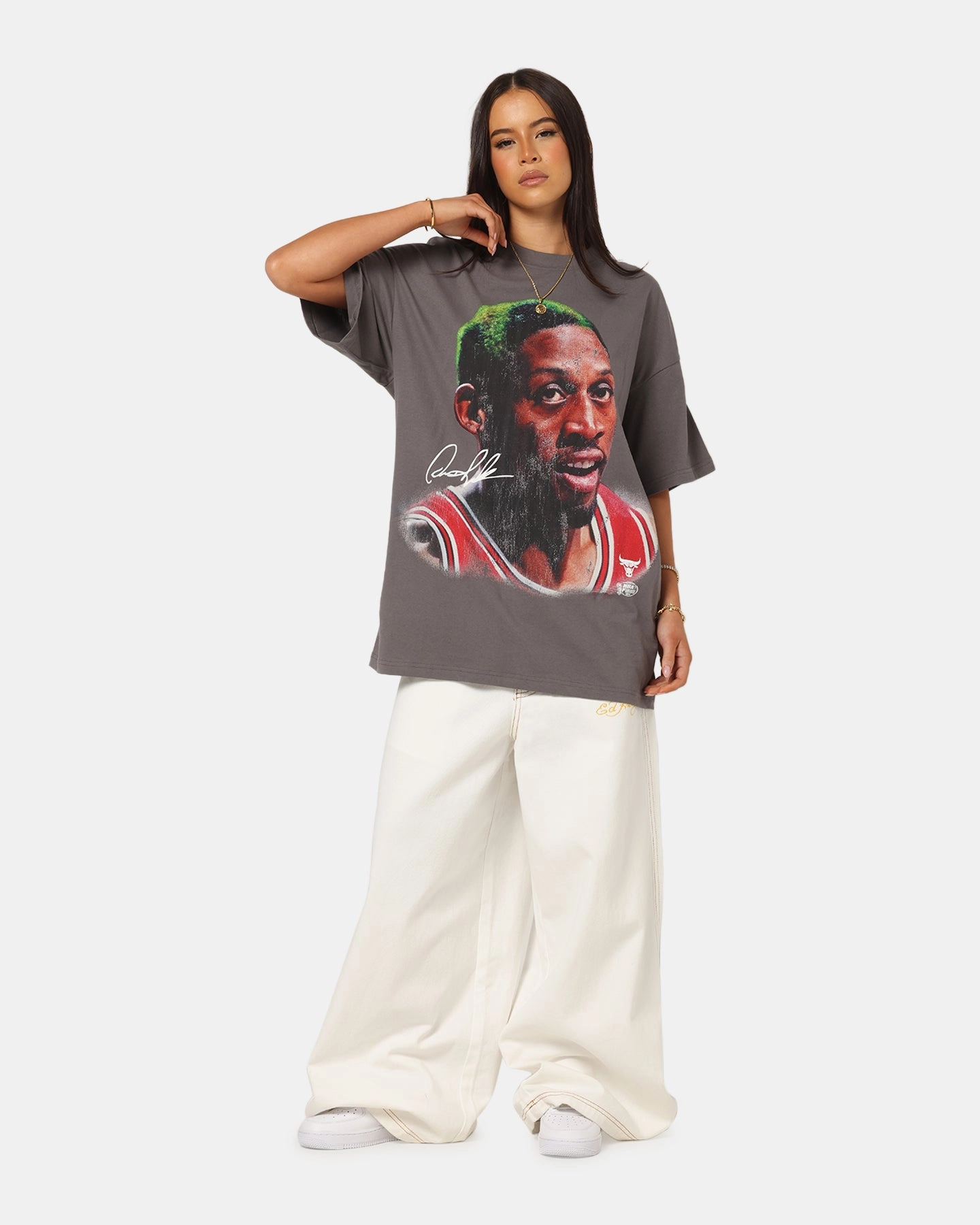 MultiPocket Mitchell & Ness Chicago Bulls Dennis Rodman Big Head T-Shirt Charcoal Grey