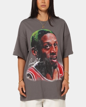 EcoDyeProcess Mitchell & Ness Chicago Bulls Dennis Rodman Big Head T-Shirt Charcoal Grey
