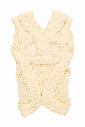 Grid Back Panel Soft Brushed Lining [WW31995] Alexander McQueen | Sleeveless Top