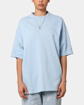 Retro Style Culture Kings Oversized Blank T-Shirt Light Blue