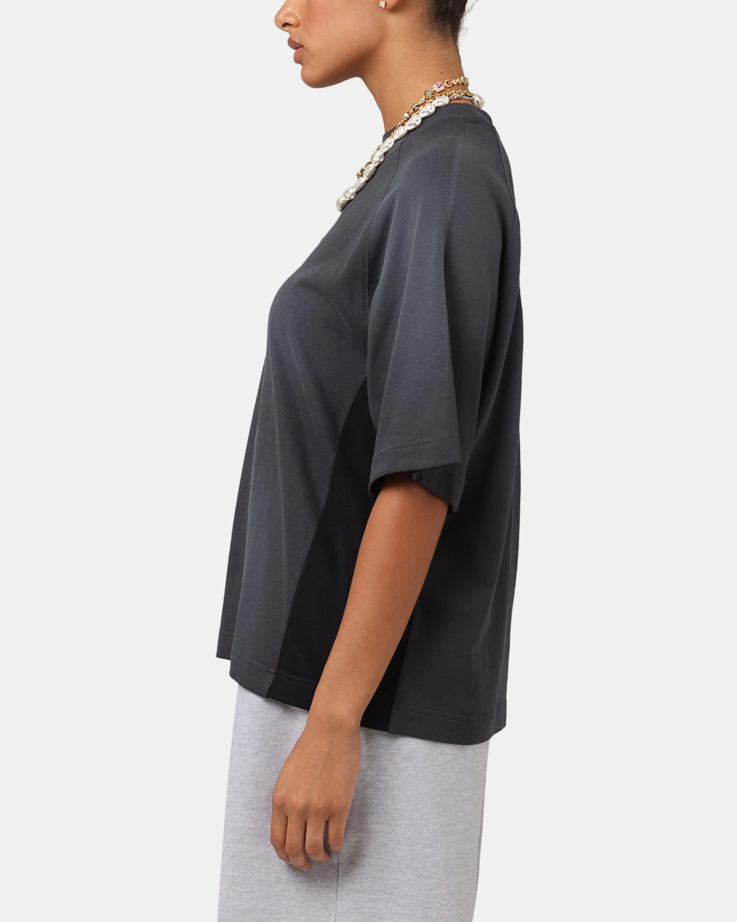 Loiter Daytona Panel T-Shirt Washed Black TwoToneEffect Casual Jacket