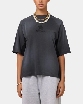 Reinforced Stitching Loiter Daytona Panel T-Shirt Washed Black