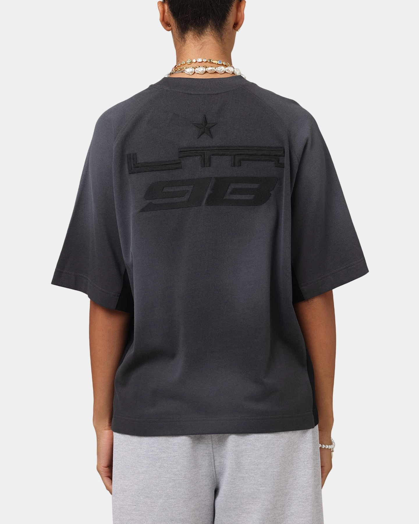 Loiter Daytona Panel T-Shirt Washed Black Hidden Zipper Pocket