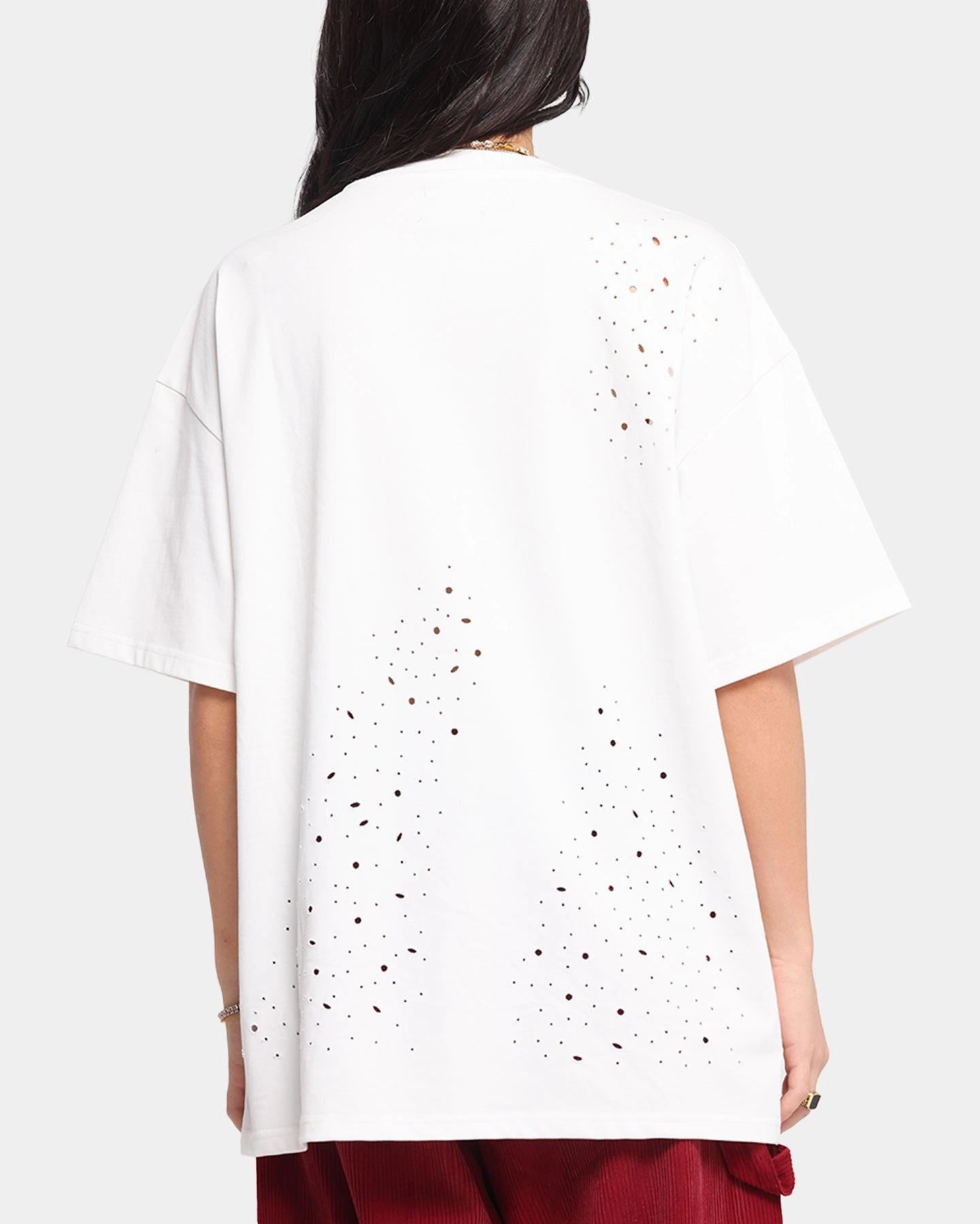 XXIII Distressed T-Shirt White Casual Blouse