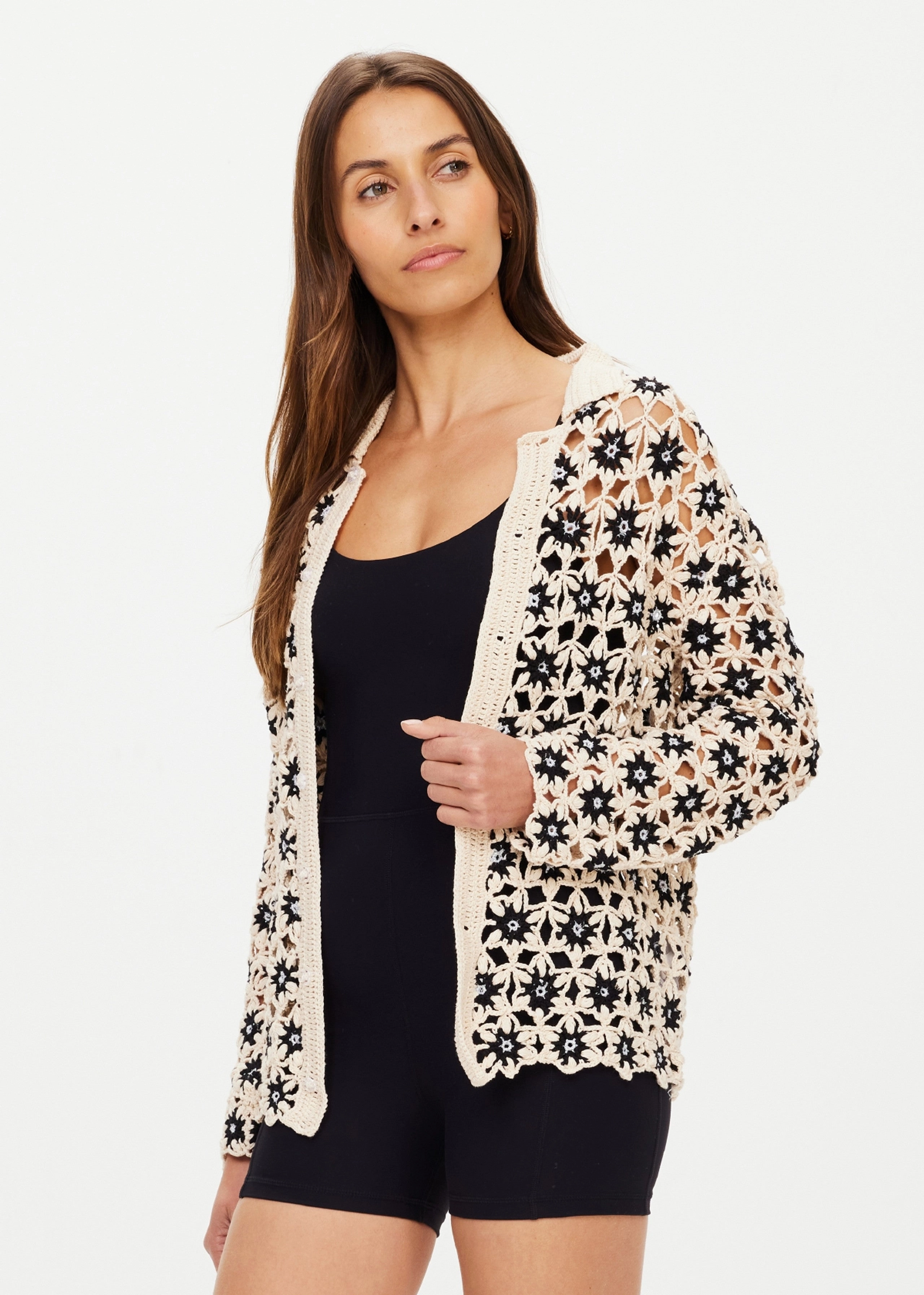 AdjustableNeckline Luminary Malia Crochet Shirt