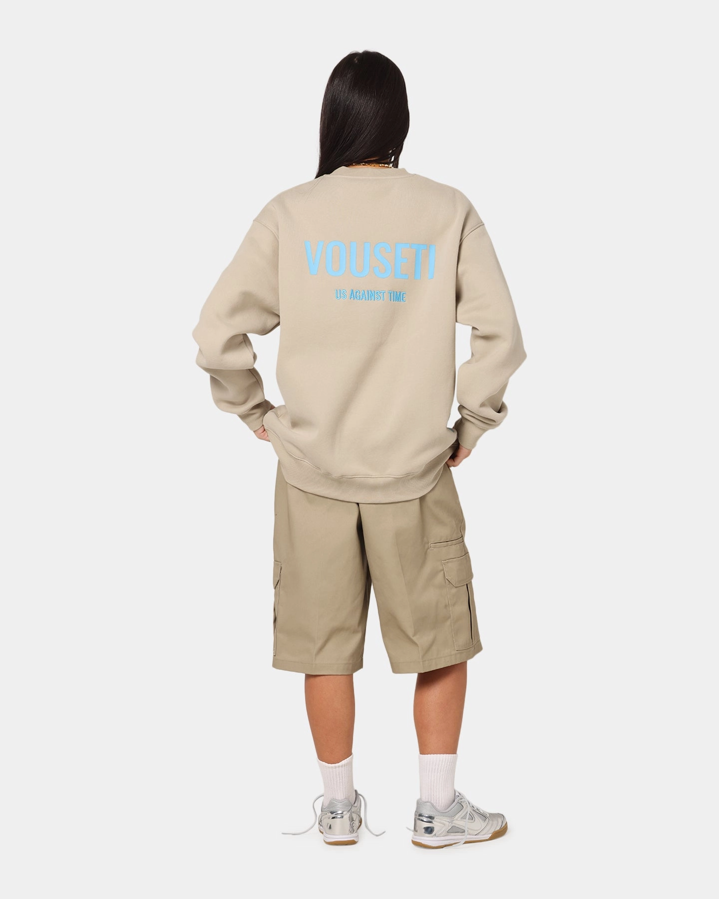 Minimalist Silhouette Cut Sporty Tee Vouseti Us Against Time Sweater Smoke Grey