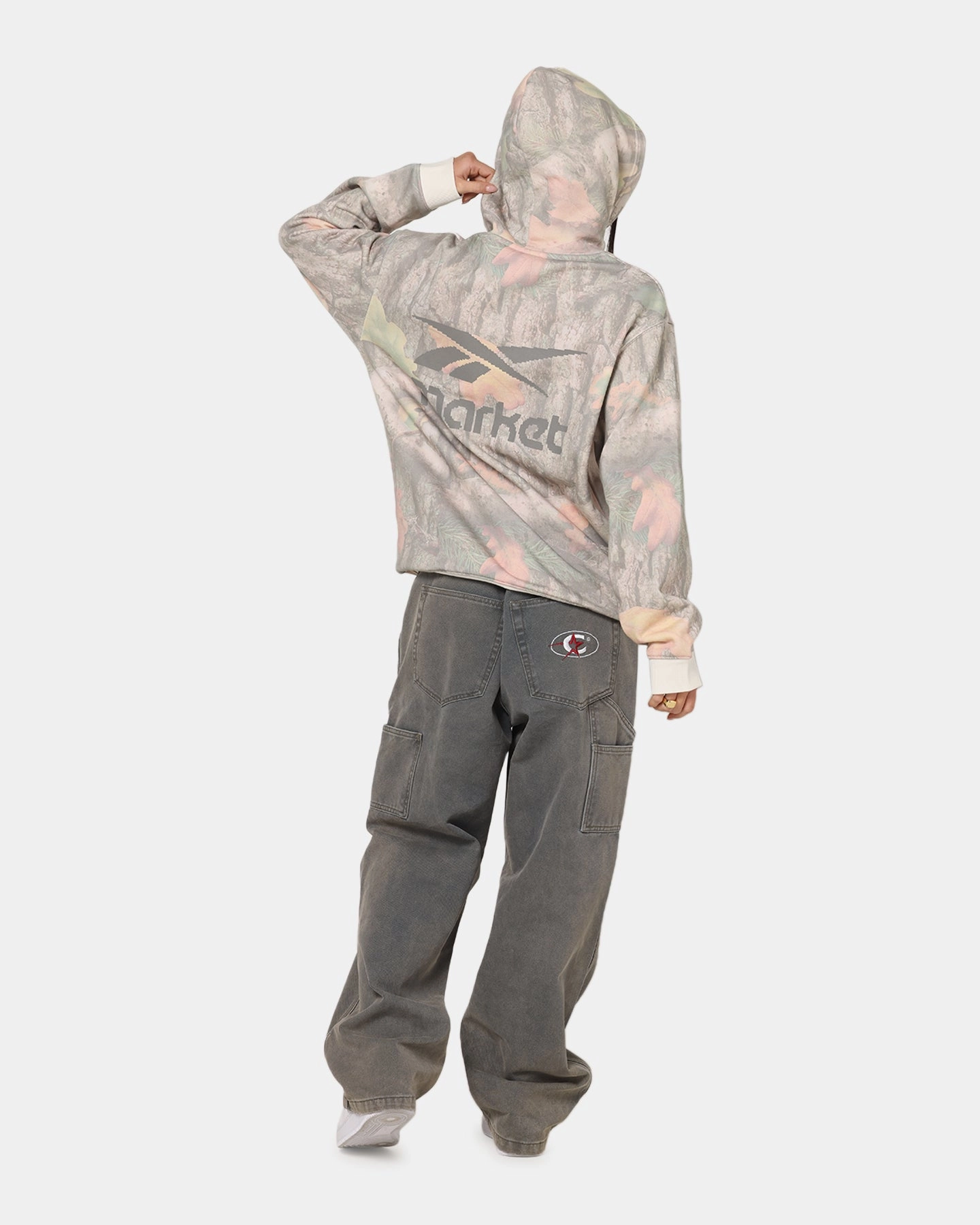 Reebok X Market All Over Print Hoodie Real Tree Camo Soft Inner Lining Double Layered Hem