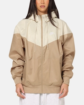 Garment Dyed Finish Self Fabric Tie Closure Nike Sportswear Woven Windrunner Jacket Beige/Khaki