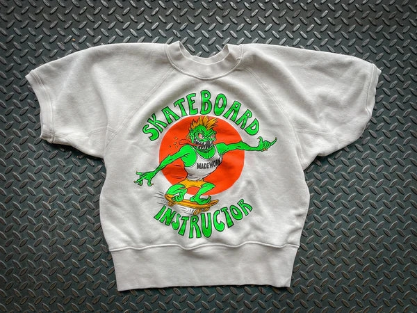 Skateboard Instructor Short Sleeve Sweatshirt Knit Fabric Technology Luxurious Feel