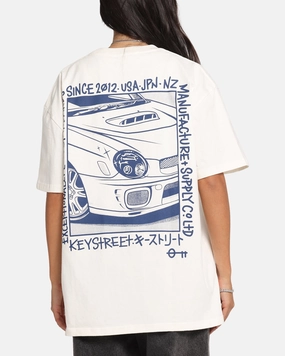 Key Street Halftone T-Shirt Off White Cozy Cardigan