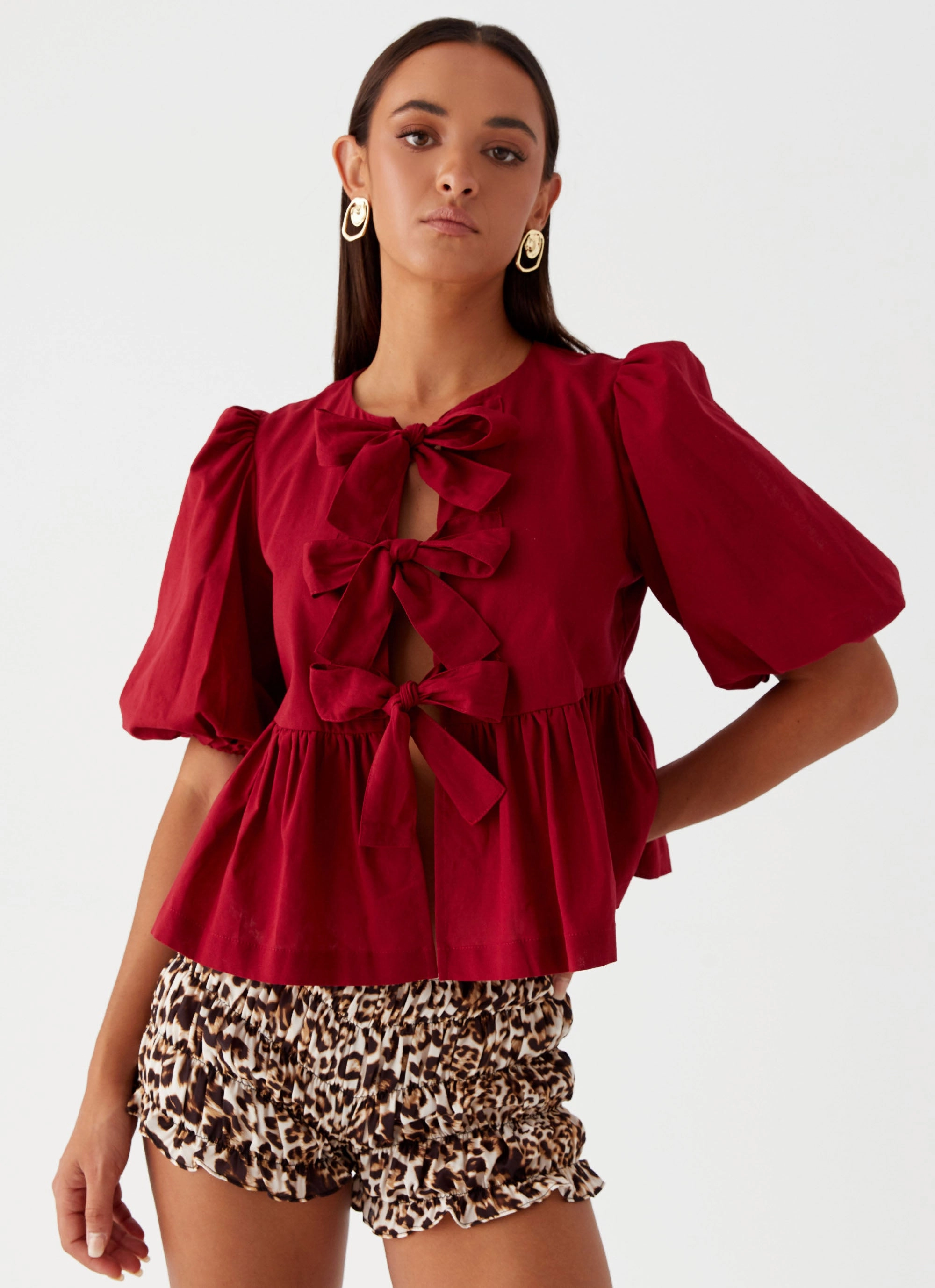 Western Wind Tie Top - Maroon Temperature Control Technology