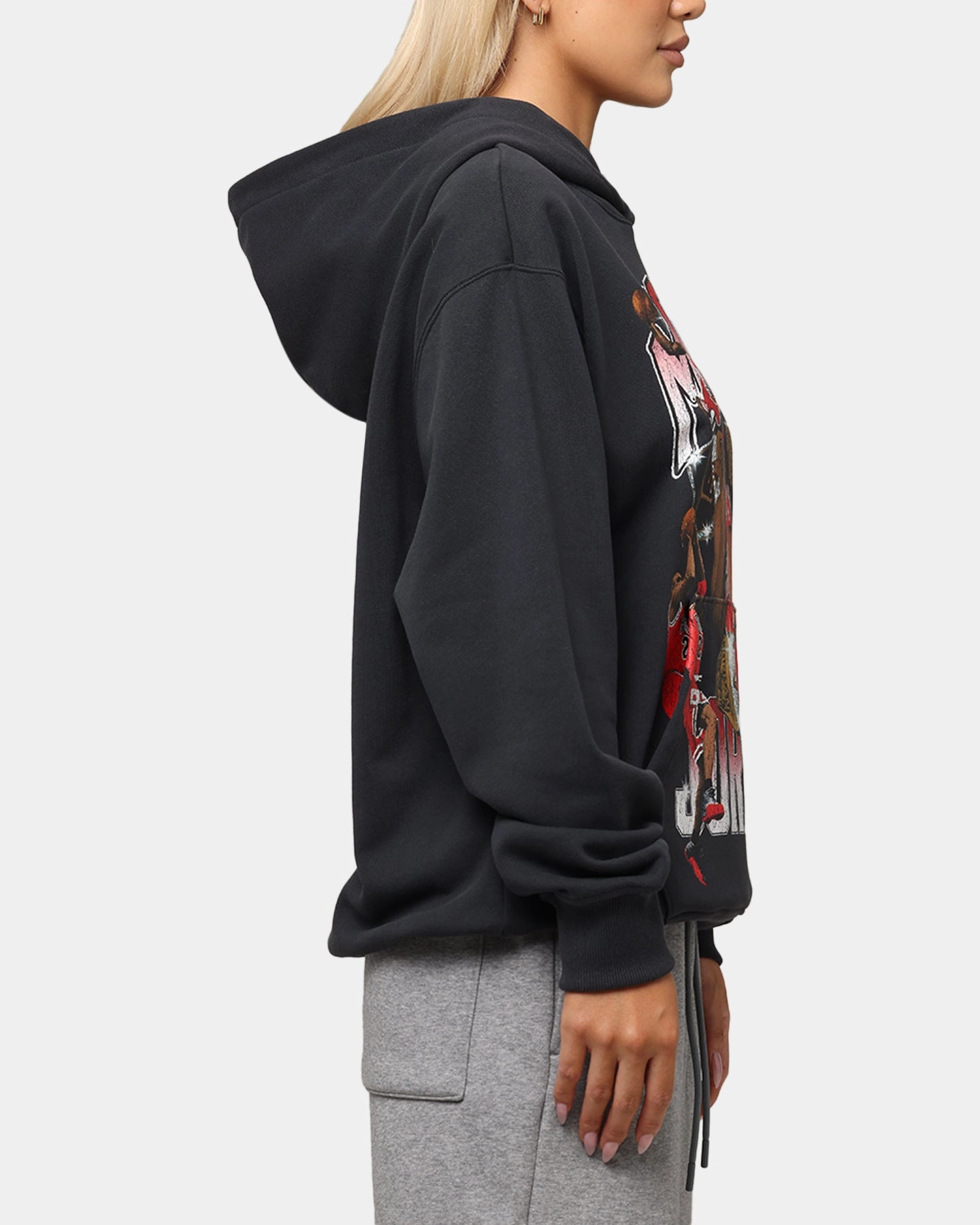 DropShoulder Jordan Jumpman Flight Graphic Fleece Pullover Hoodie Off Noir