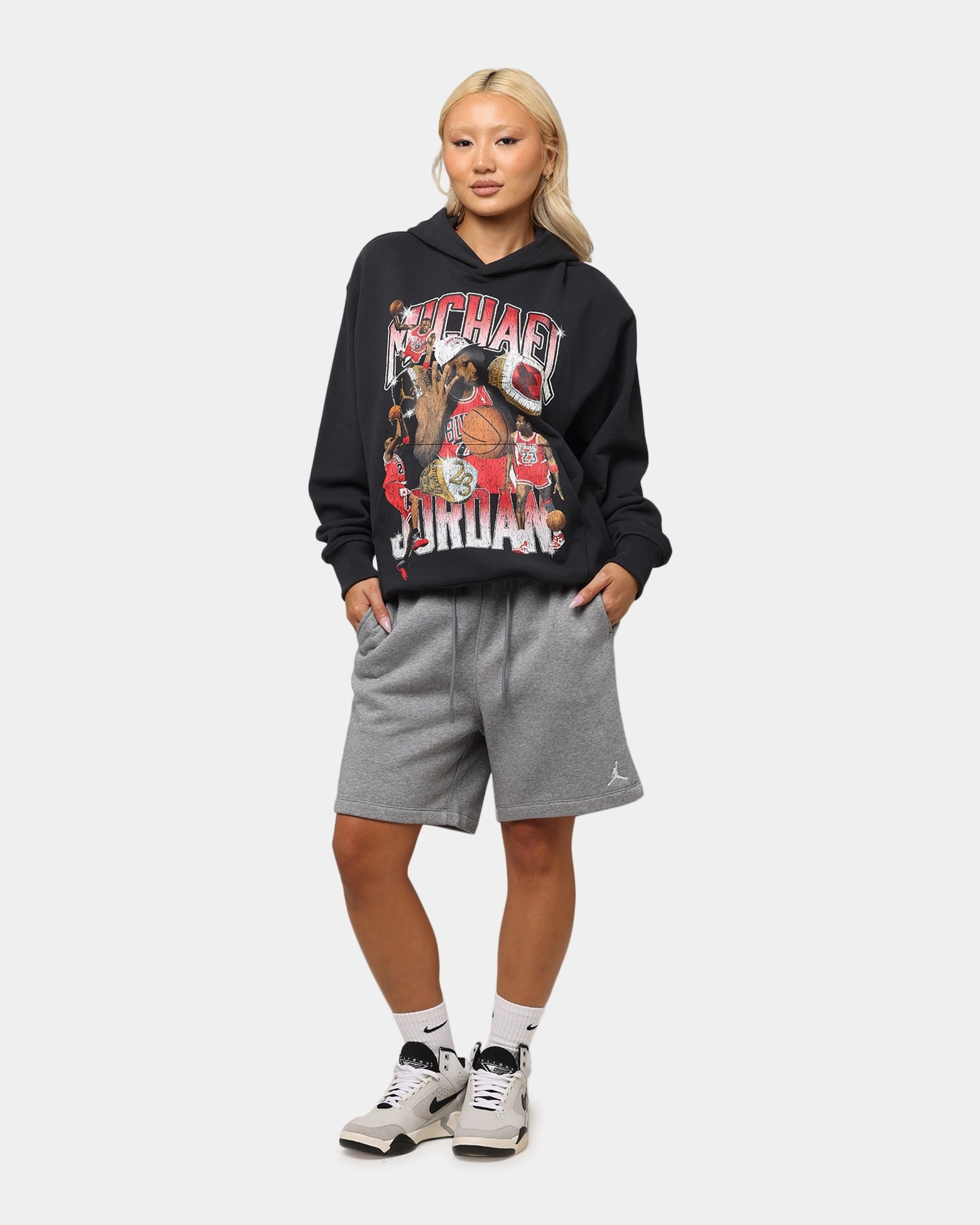 Contoured Side Panels Jordan Jumpman Flight Graphic Fleece Pullover Hoodie Off Noir