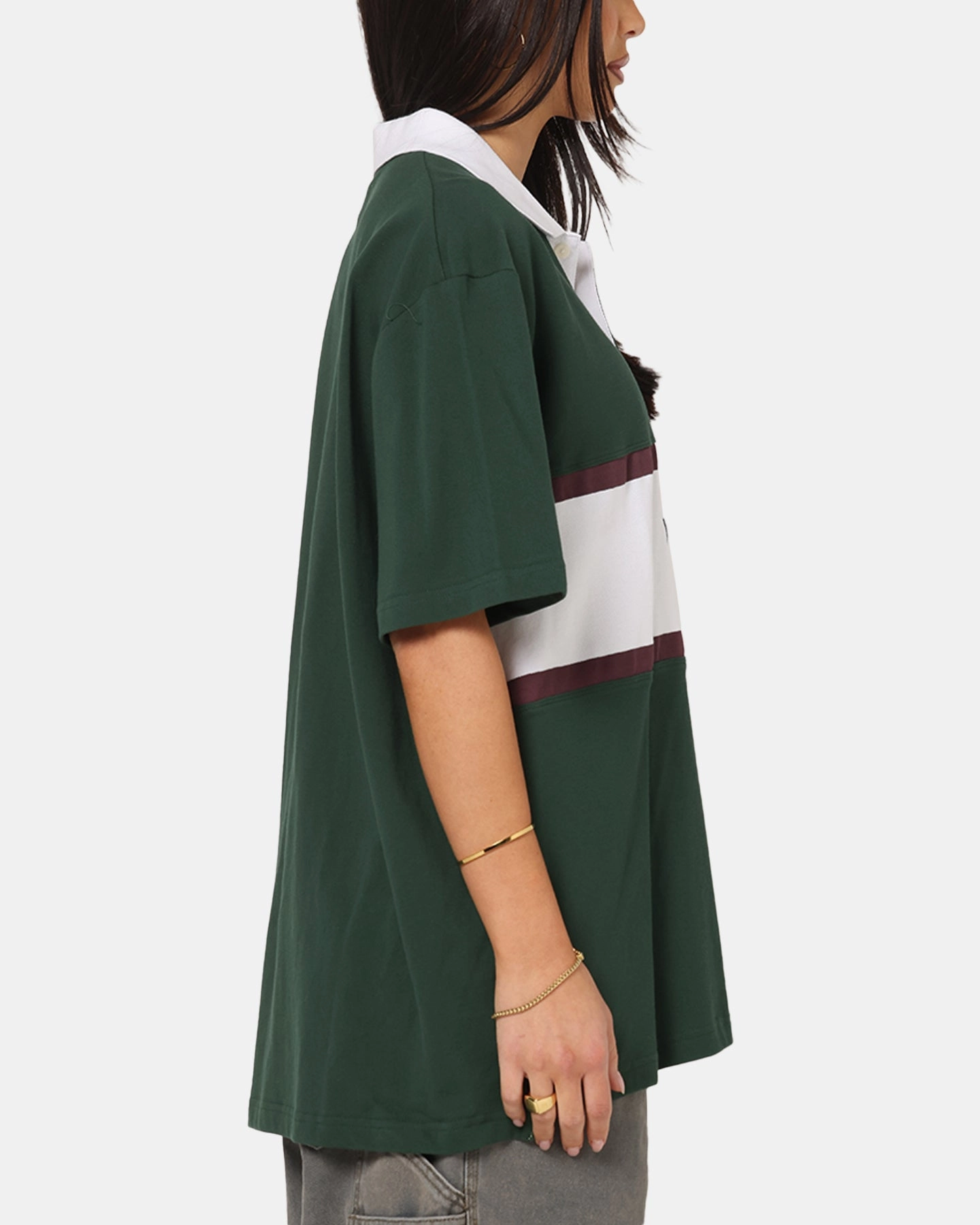 Nautica 83-Flag Block Polo T-Shirt Green/White FlexibleMobility