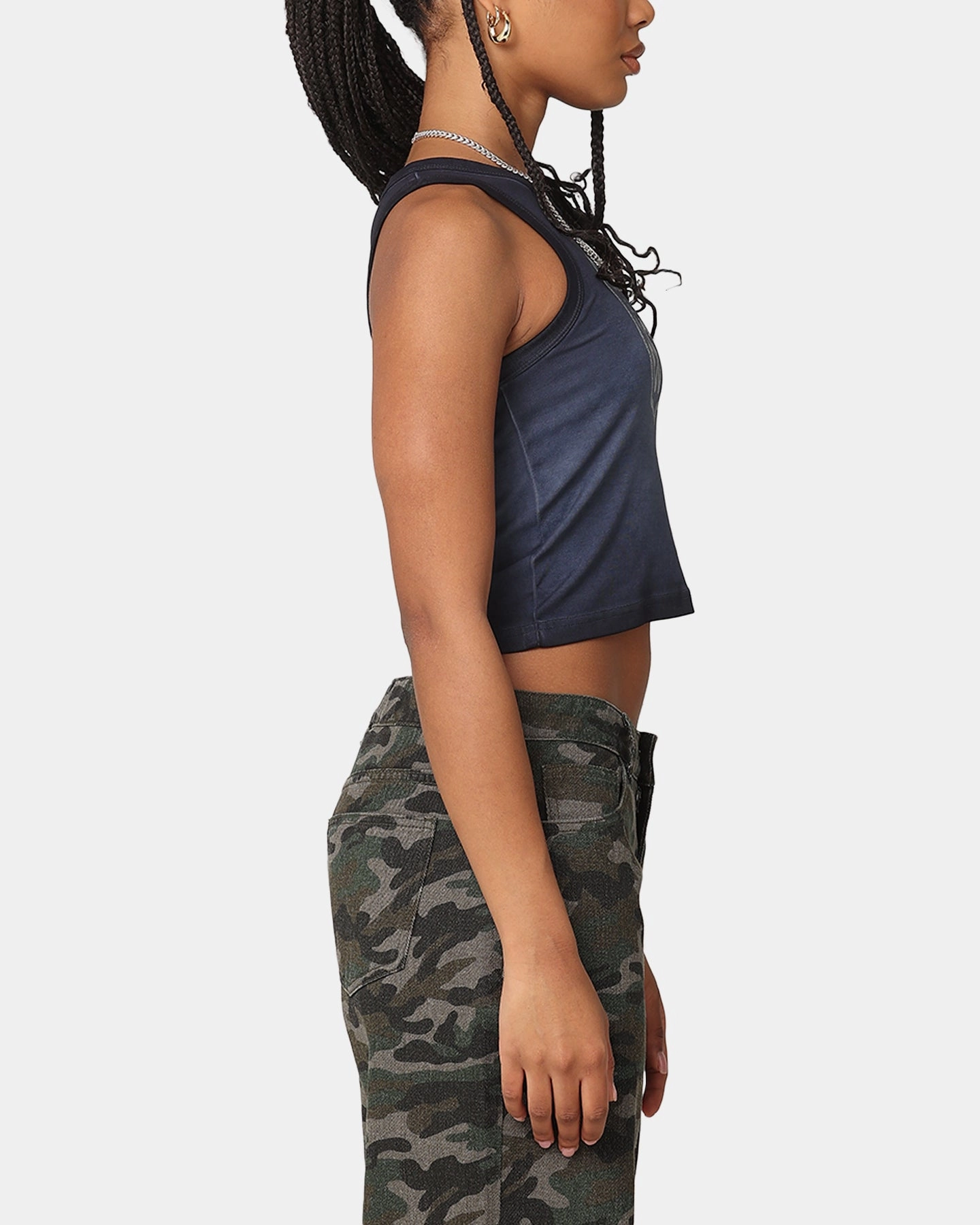 Formal Wear Odor Control Finish Willie Nelson Women's Route 66 Sunfade Cropped Tank Black Wash