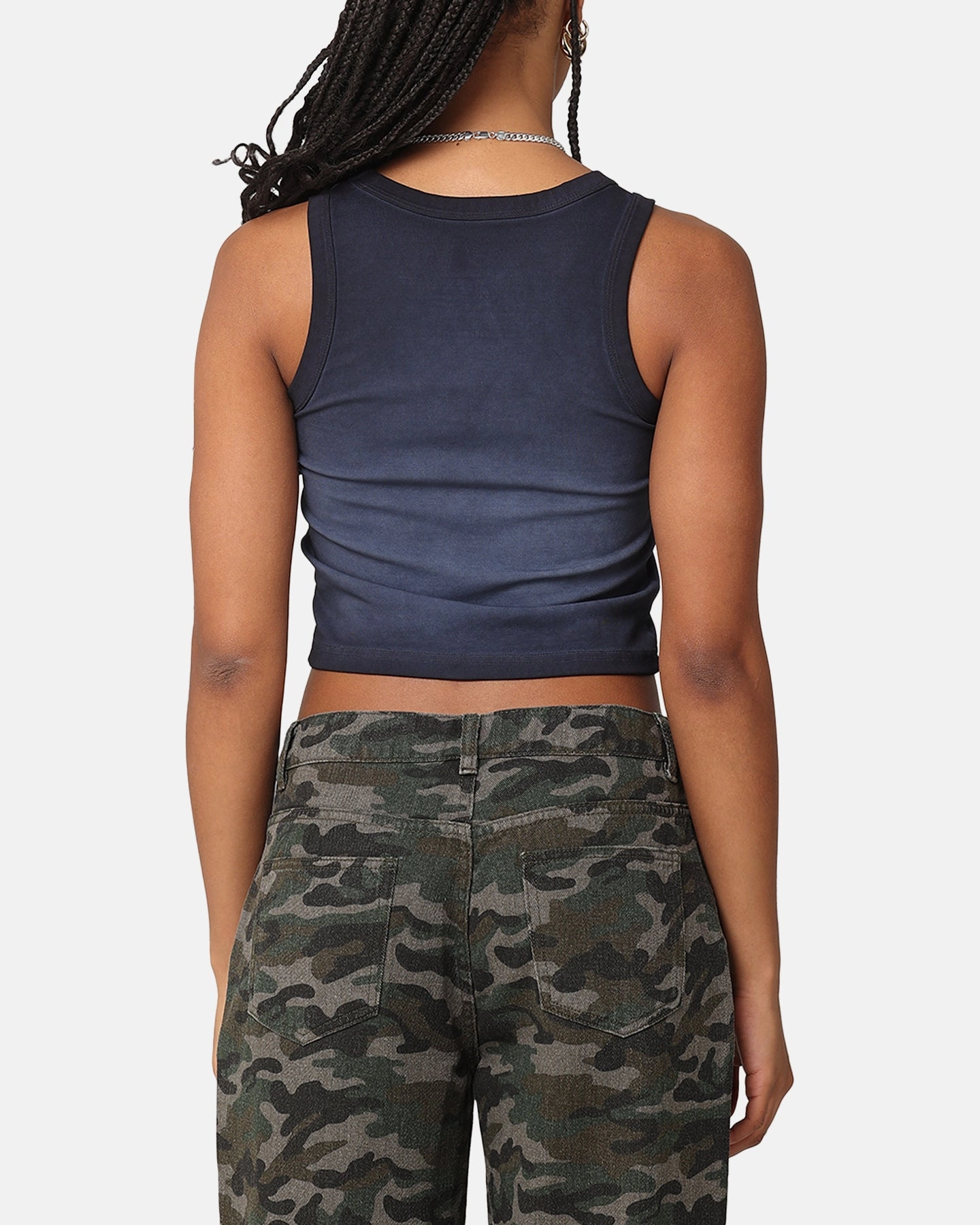 Ergonomic Pattern Design Willie Nelson Women's Route 66 Sunfade Cropped Tank Black Wash