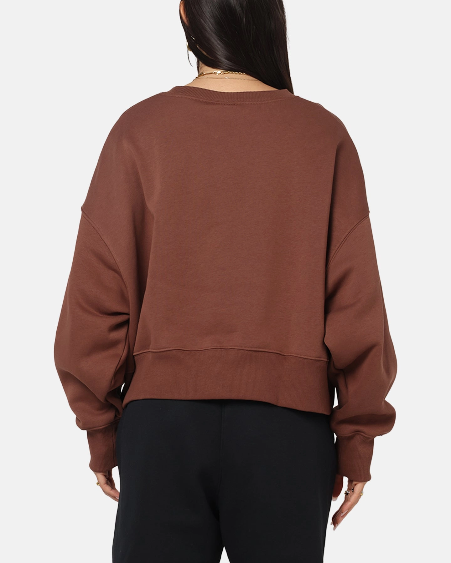 Modern Silhouette Nike Women's Sportswear Phoenix Fleece Crewneck Archaeo Brown/Sail
