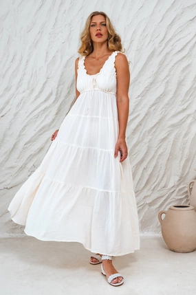 Convertible-Style Soft Love Cotton Maxi Dress