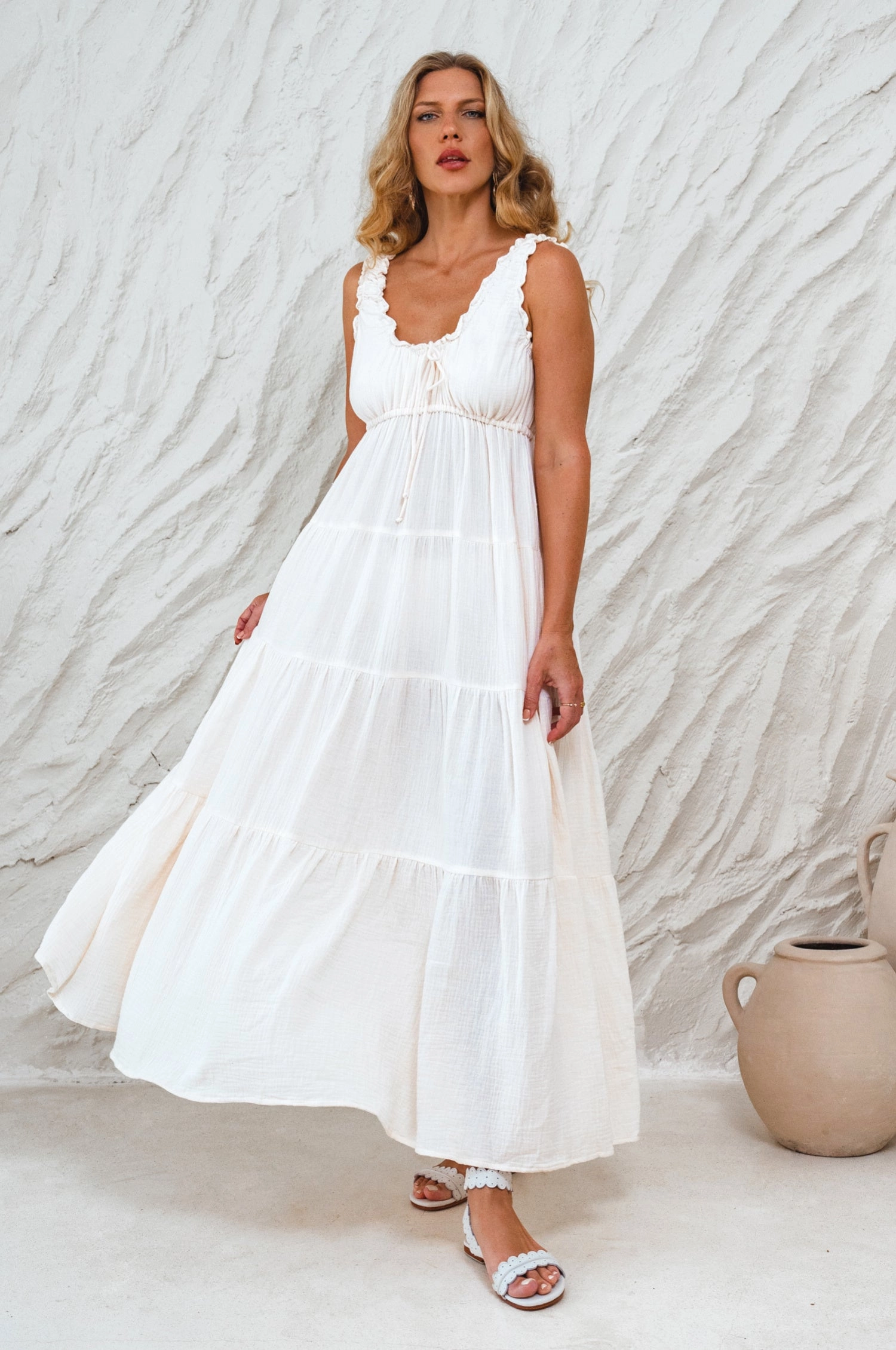 Convertible-Style Soft Love Cotton Maxi Dress