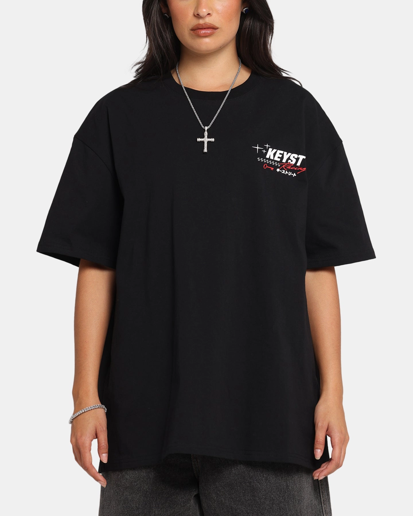 Key Street Racing T-Shirt Black UltravioletProtectionFabric