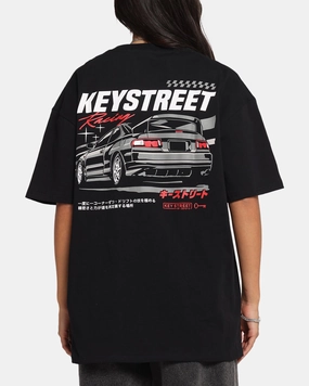 Key Street Racing T-Shirt Black Minimalist Design