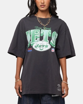Mitchell & Ness New York Jets Arch T-Shirt Faded Black Reversible design