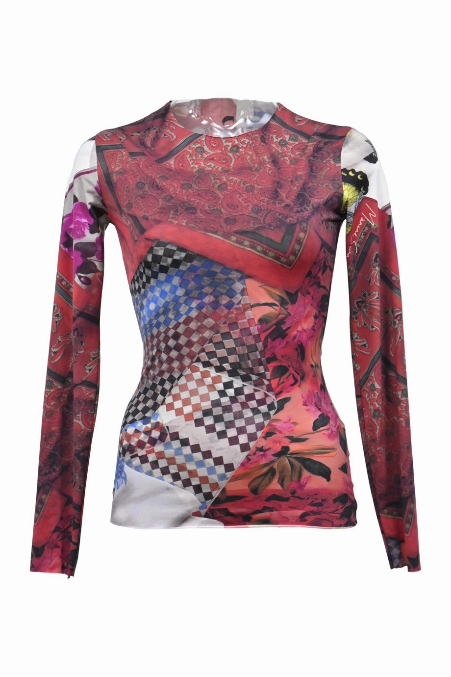 [WW51052] Marine Serre | Long sleeve top ContrastPlacket FlatlockSeamTechnique