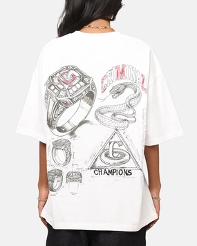 Bound Edges Criminal Damage Diamond Ring T-Shirt Off White