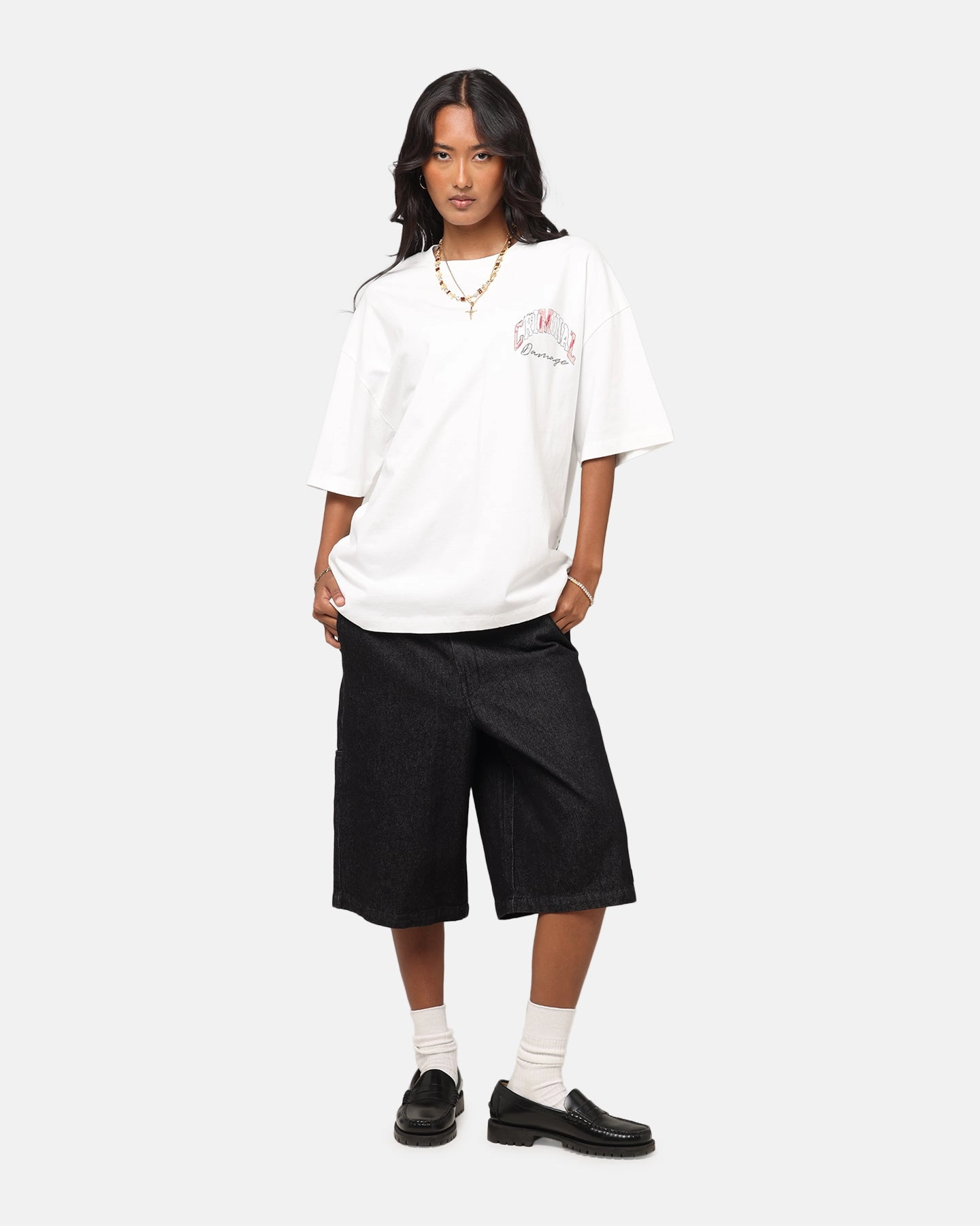 OdorResistant Treatment Criminal Damage Diamond Ring T-Shirt Off White