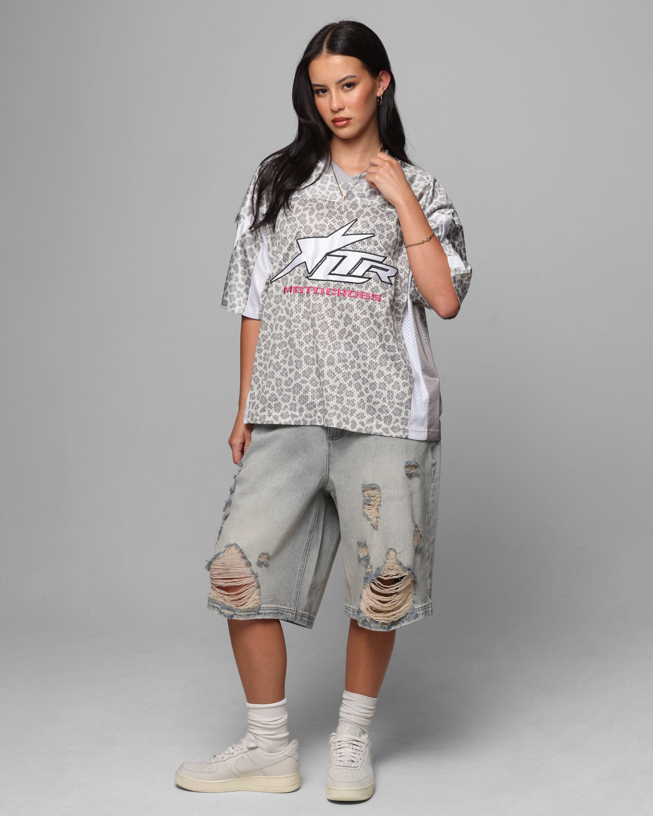 Loiter End Zone Jersey Snow Leopard Bonded Seam Tape Easy Wear