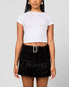 Chic Cardigan Ed Hardy Women's Rose Baby T-Shirt White